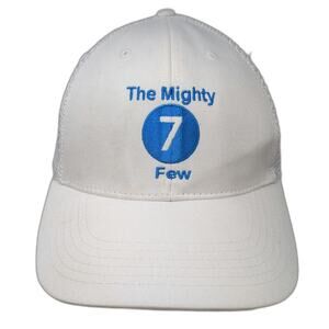 Big Trucker Hat White One Size The Mighty 7 Few Embroidered Snapback Mesh back